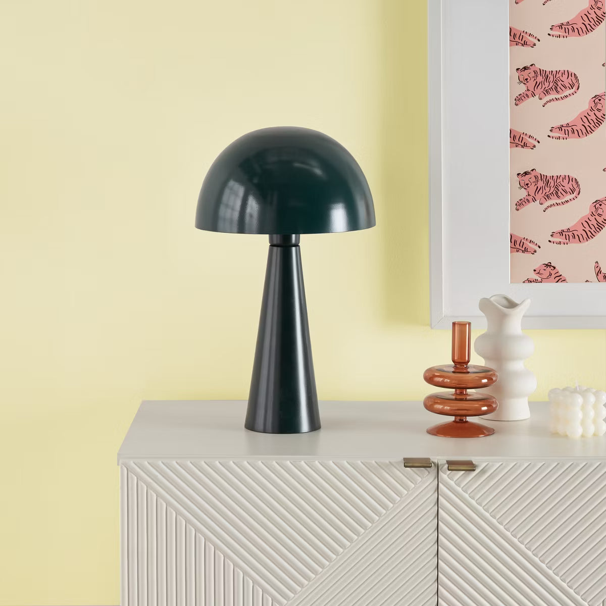 16" Mid-Century Modern Metal Mushroom Accent Table Lamp SHOWROOM ITEM