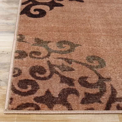 Classic Medallion Floral Scroll Non-Slip Washable Indoor Runner or Area Rug 4'x6'
