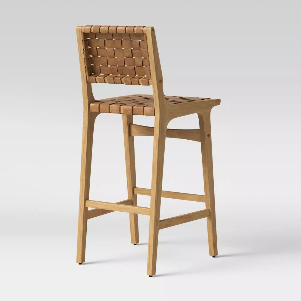 Ceylon Woven and Wood Barstool