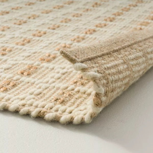Box Grid Rectangular Handmade Woven Area Rug  3'x5'