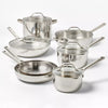 12pc Stainless Steel Cookware Set with 6pc Pan Protectors Silver