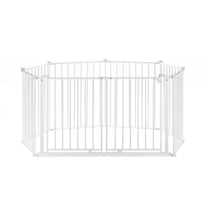 8 Panel Double Door Super Wide 2-in-1 Configurable Metal Safety Gate