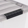7pk Stack and Pull Plastic Storage Bin: Multicolor, Transparent, Stackable, Lidded, Built-In Handles