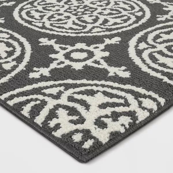 Medallion Washable Tufted And Hooked Rug 4'x5'6"