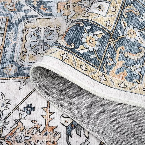 9'x12' Washable Area Rug, Ultra-Thin Vintage Rug Printed Carpet