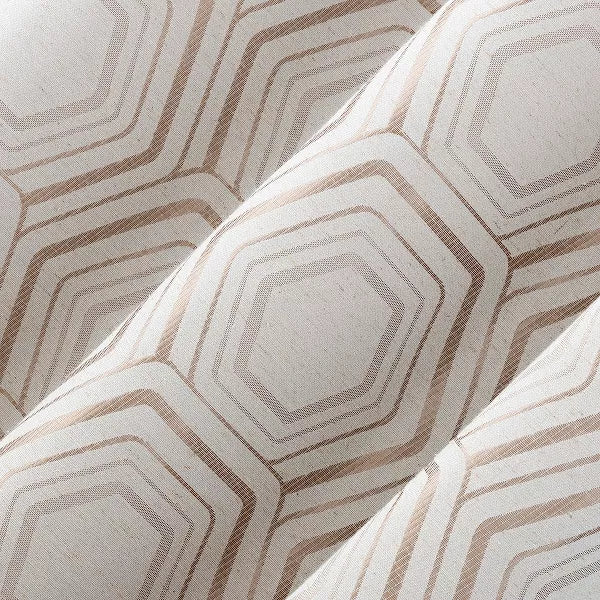 Brevick Geometric Faux Linen 100% Blackout Grommet Curtain Panel