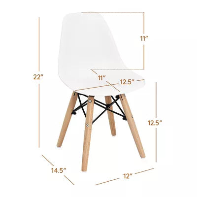 White Mini-sized DSW Dining Chair (Set of 4)