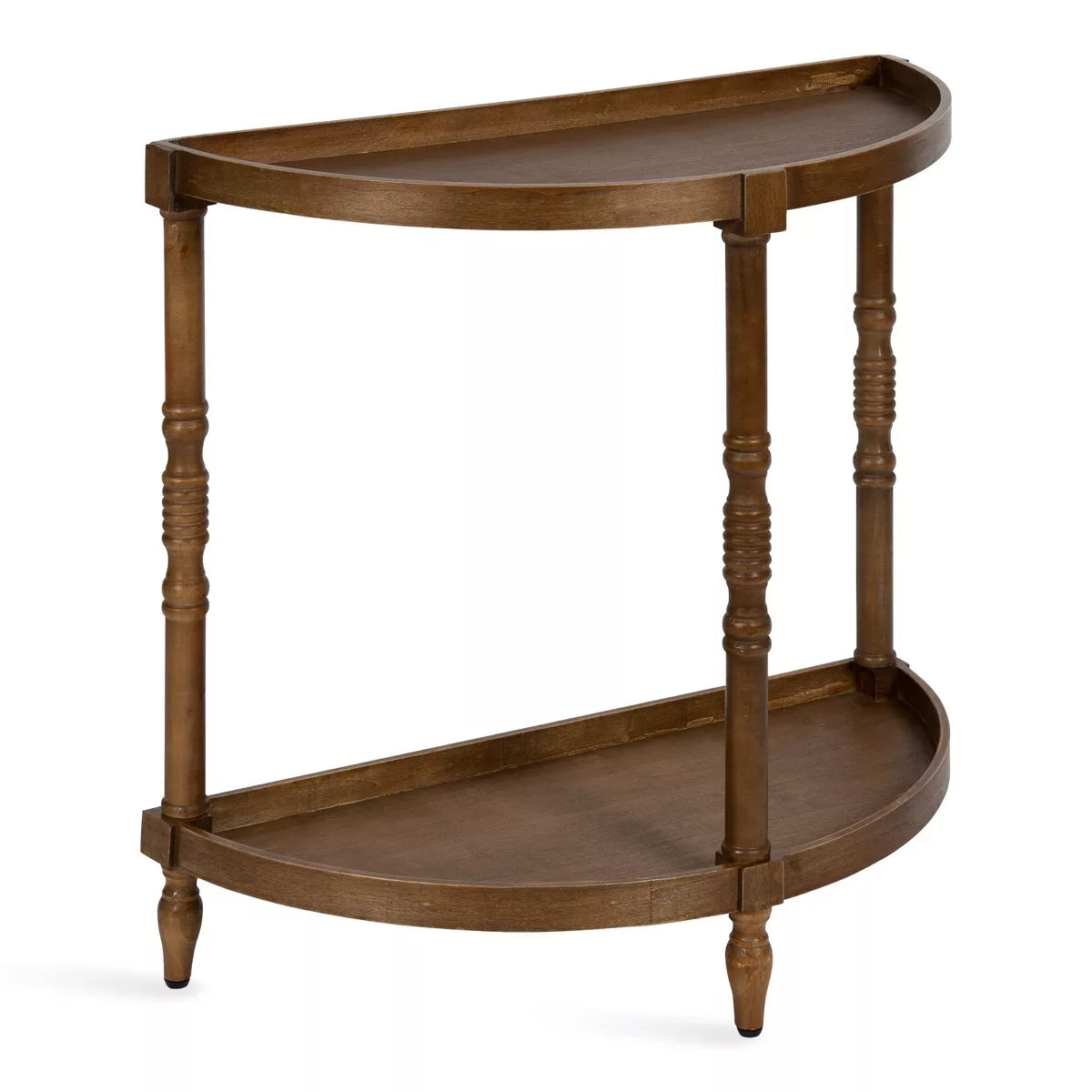 Bellport Half Circle Wood Console Table, Rustic Brown