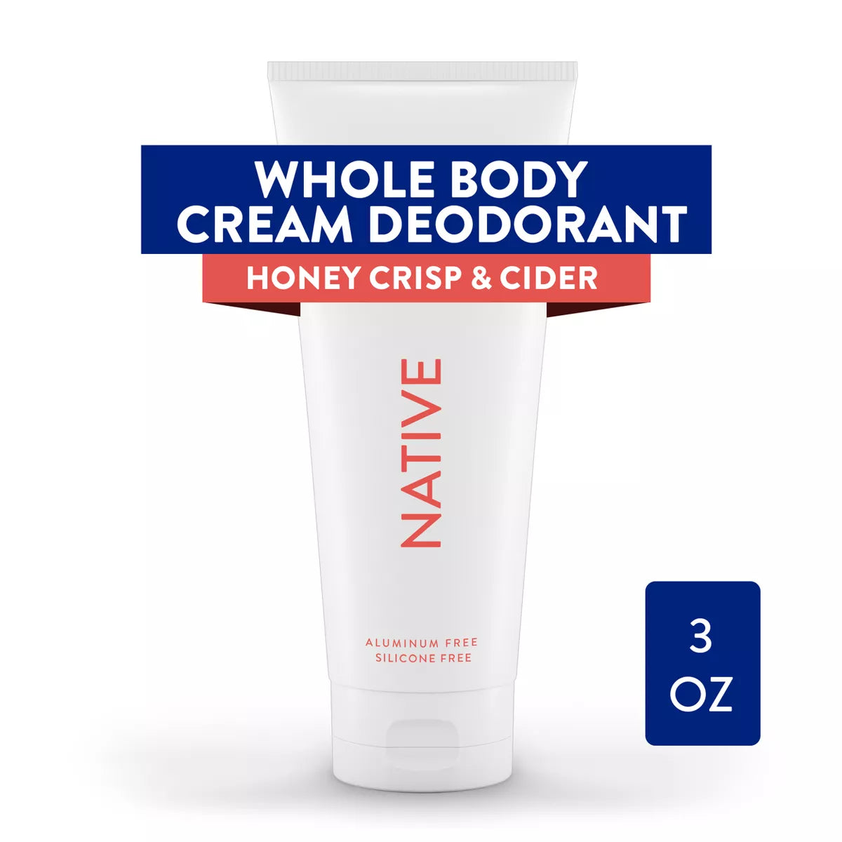 Native Aluminum Free Whole Body Deodorant Cream Honey crisp, 3oz, final cut