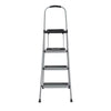 3 Step All Steel Step Stool with Tray: Folding Ladder, Silver, 3 Rungs