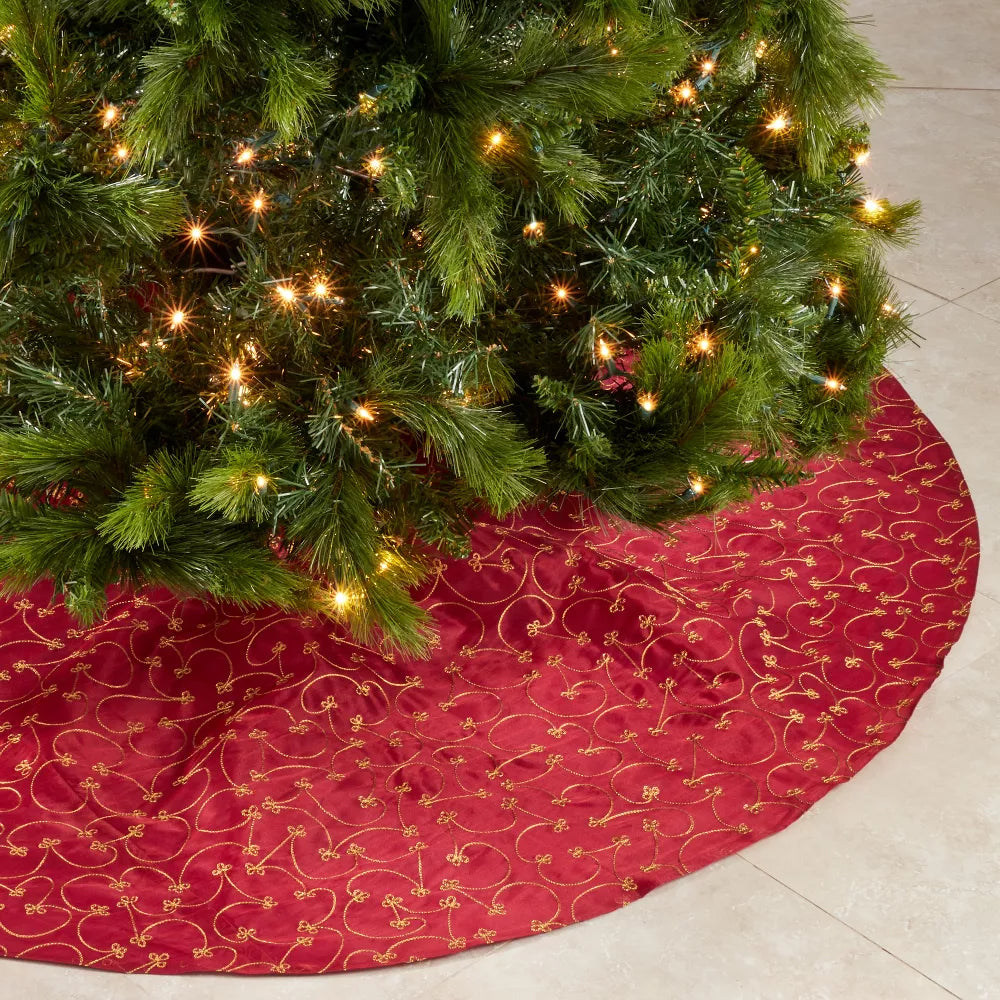 Embroidered Design Christmas Tree Skirt final cut