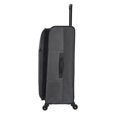 Softside Large Checked Spinner Suitcase - Gray Heather: Expandable Luggage