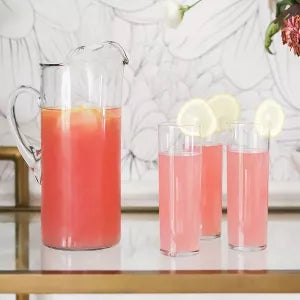 Bar Boozy Brunch Entertaining Set with 6 Highball Glasses and Pitcher