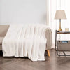 Cozy Solid Plush with Shearling Reverse Bed Blanket - King