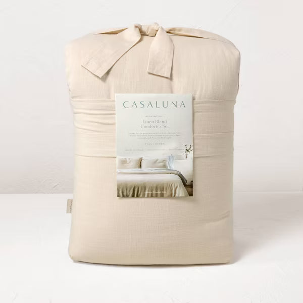 Heavyweight Linen Blend Comforter & Sham Set - Full/Queen 3-Piece