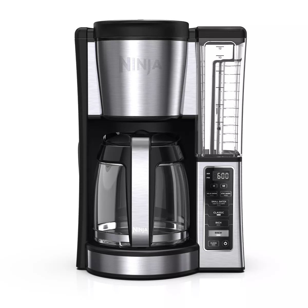 12 Cup Programmable Brewer - Stainless Steel Drip Coffee Maker, Glass Carafe, Permanent Filter