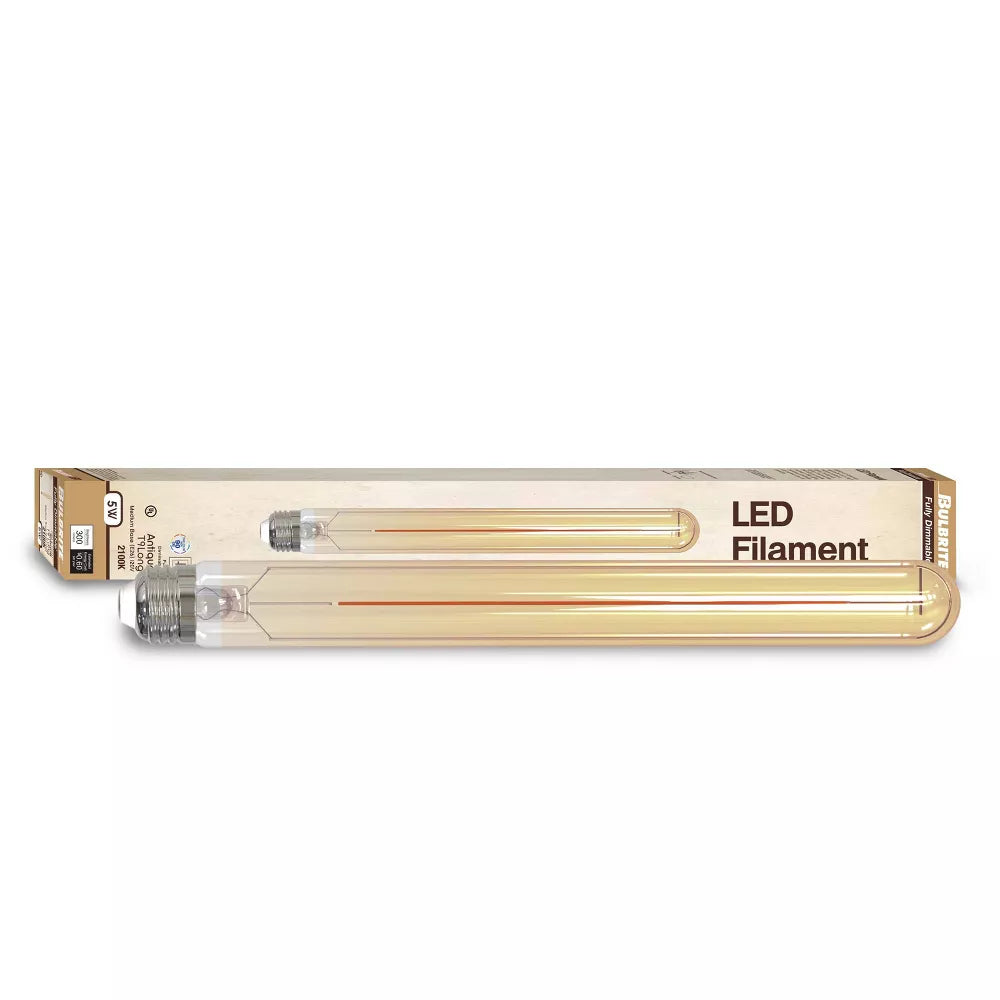3pk 5W LED Filament Antique Light Bulbs Clear: Dimmable, 100W Equivalent, E26 Base