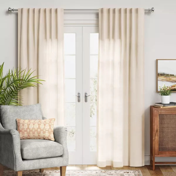 1pc Light Filtering Textural Boucle Window Curtain Panel