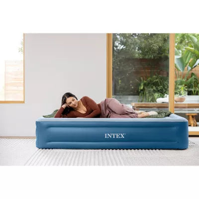 Mid Rise Hexbeam  Electric Pump Queen Air Mattress - Dark Blue Denim