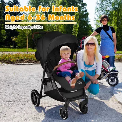 High Landscape Baby Stroller Pushchair w/ Expandable & Footmuff Canopy
