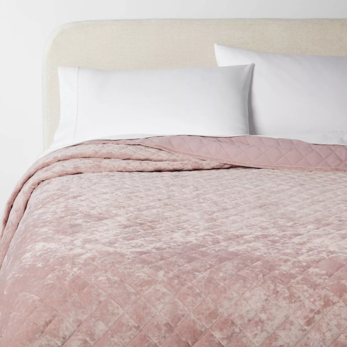 Luxe Diamond Stitch Velvet Quilt - King