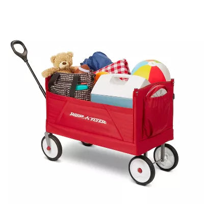 Convertible Kid & Cargo Stroller Wagon with Canopy: Steel & Plastic Frame