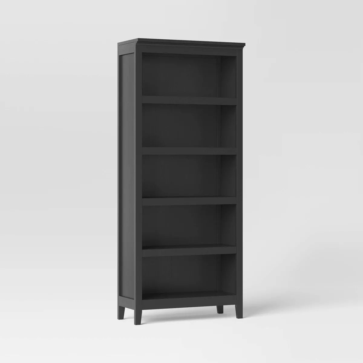 72" Carson 5-Shelf Bookcase - Black SHOWROOM ITEM
