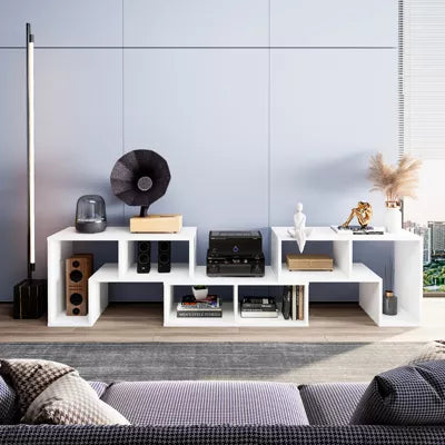 3 Pcs TV Stand for TV's Console Entertainment Center Bookcase Shelves Wood