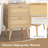 1/2 PCS Rattan Nightstand Boho Accent Bedside Table with 2 Storage Drawers Natural