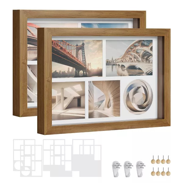 A4 Shadow Box Frame, Memory Display Case for Desk Wall Decor Set of 2