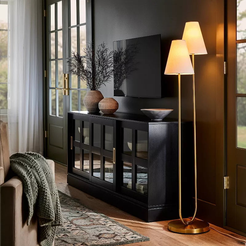 2-Head Floor Lamp Brass