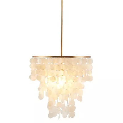 Isla Partial Chandelier White: Capiz Shell