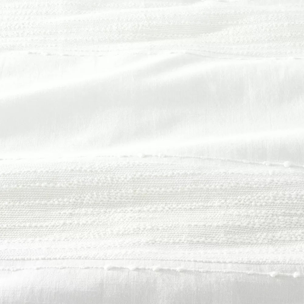 3pc Slub Center Stripe Comforter Set Sour Cream - Full/Queen