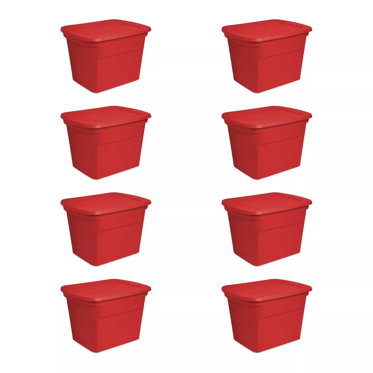 5 red stackable non latching totes