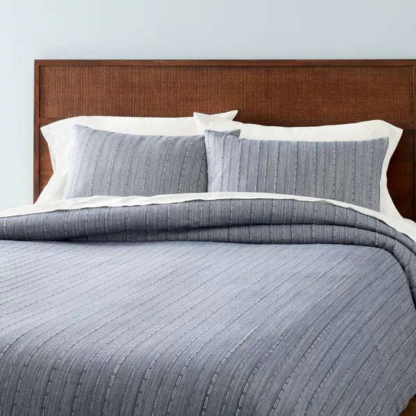 3pc Washed Loop Stripe Duvet Cover Bedding Set King