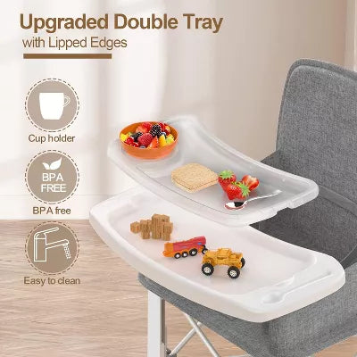 Baby Travel Booster Seat with Double Tray