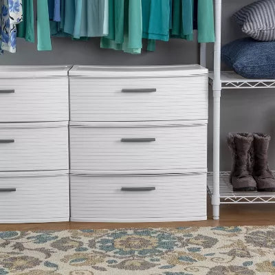 3 Drawer Wide Tower White