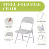6 Pack Folding Chairs with Padded Seats, Metal Frame with Pu Leather Seat & Back, Capacity 350 lbs, White