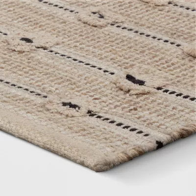 Woven Striped Flatweave Rug Black/Cream - 5' x 7'