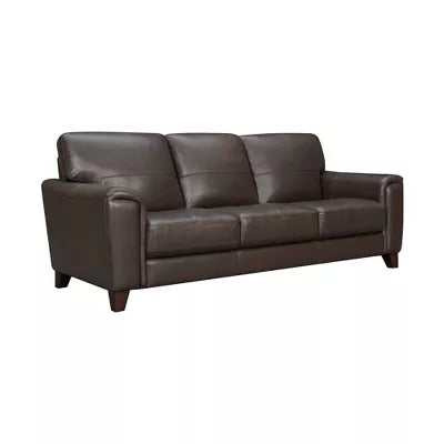 Bergen Genuine Leather Square Arm Sofa - Armen Living