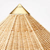 Floor Lamp Gold Iron with Tapered Rattan Shade - ETL Listed, Dimmable