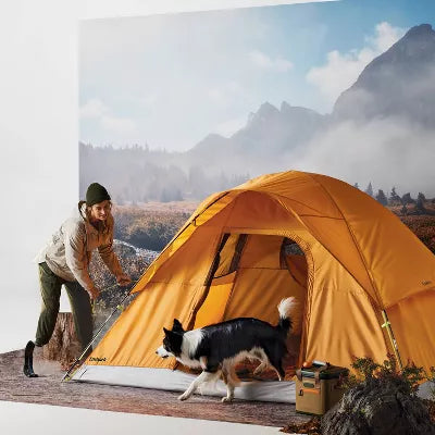 4 Person Dome Camping Tent Rust