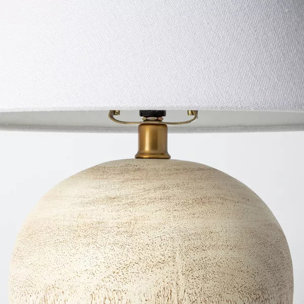 Medium Faux Wood Table Lamp Brown