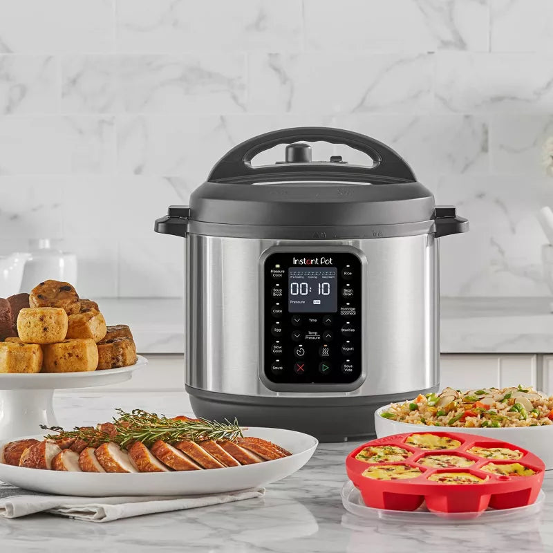 9-in-1 Pressure Cooker Bundle: Exclusive Bonus Silicone Pan with Lid, Rice & Multi Cooker, Stainless Steel