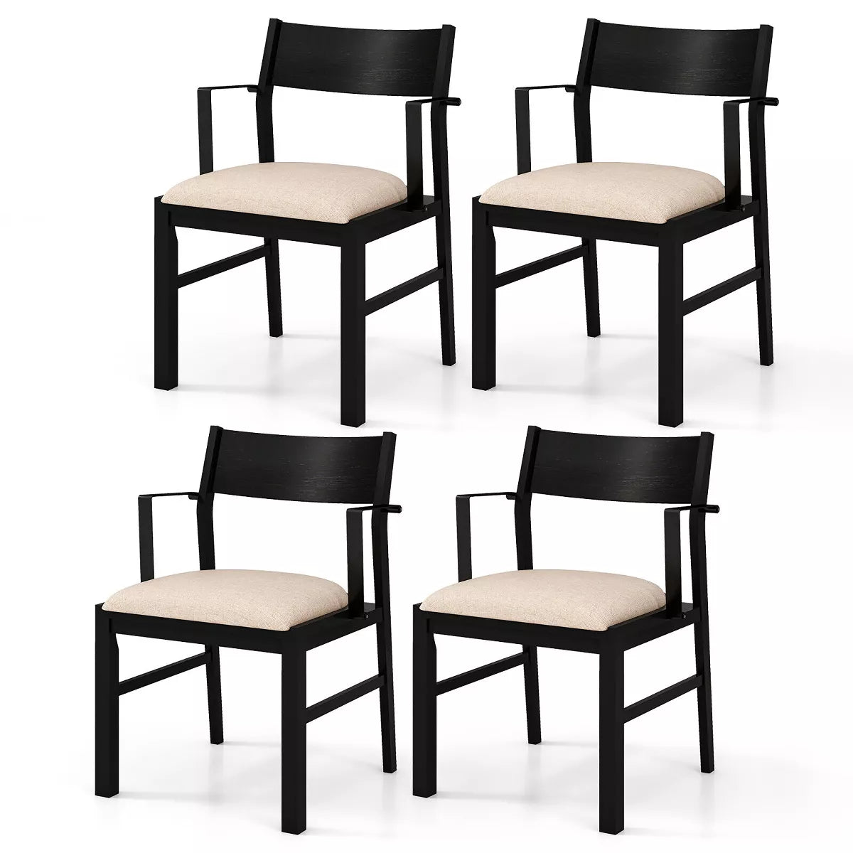 Tangkula Dining Chair w/ Arms Set of 4 - SHOWROOM ITEM 