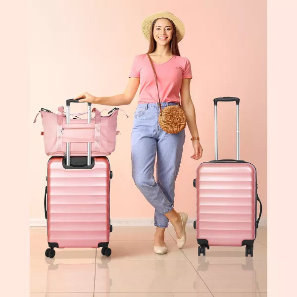 Luggage 1-Piece Hardshell Suitcase with TSA Lock Spinner Wheels Rose Gold