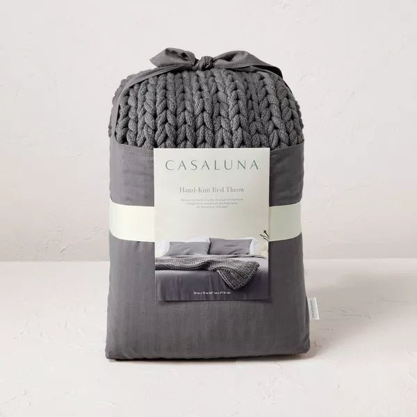 50"x70" Oversized Solid Bed Throw - Dark Gray SHOWROOM ITEM