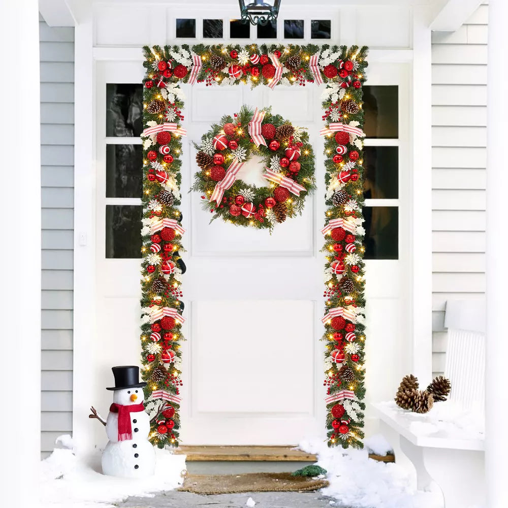 Pre-Lit Christmas Wreath for Front Door, final cut