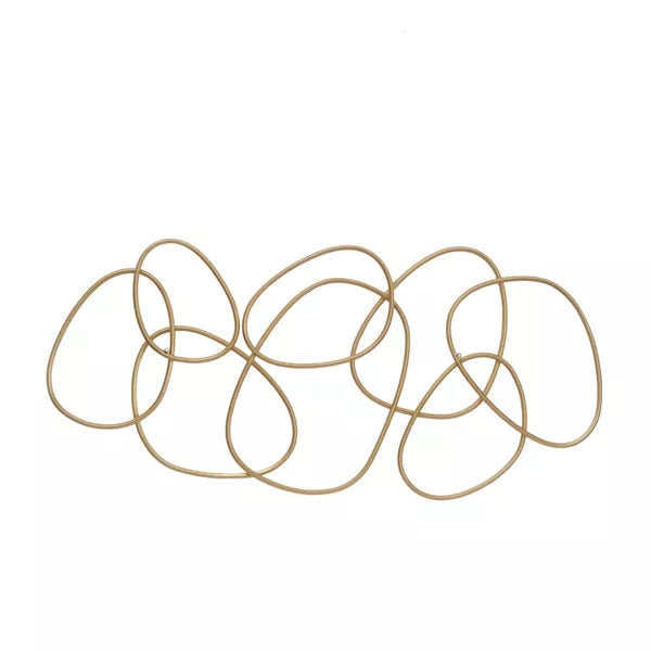Metal Abstract Wall Decor Gold -  Contemporary Iron Artwork, Indoor Vertical Display