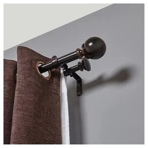 Ball Double Curtain Rod - Bronze